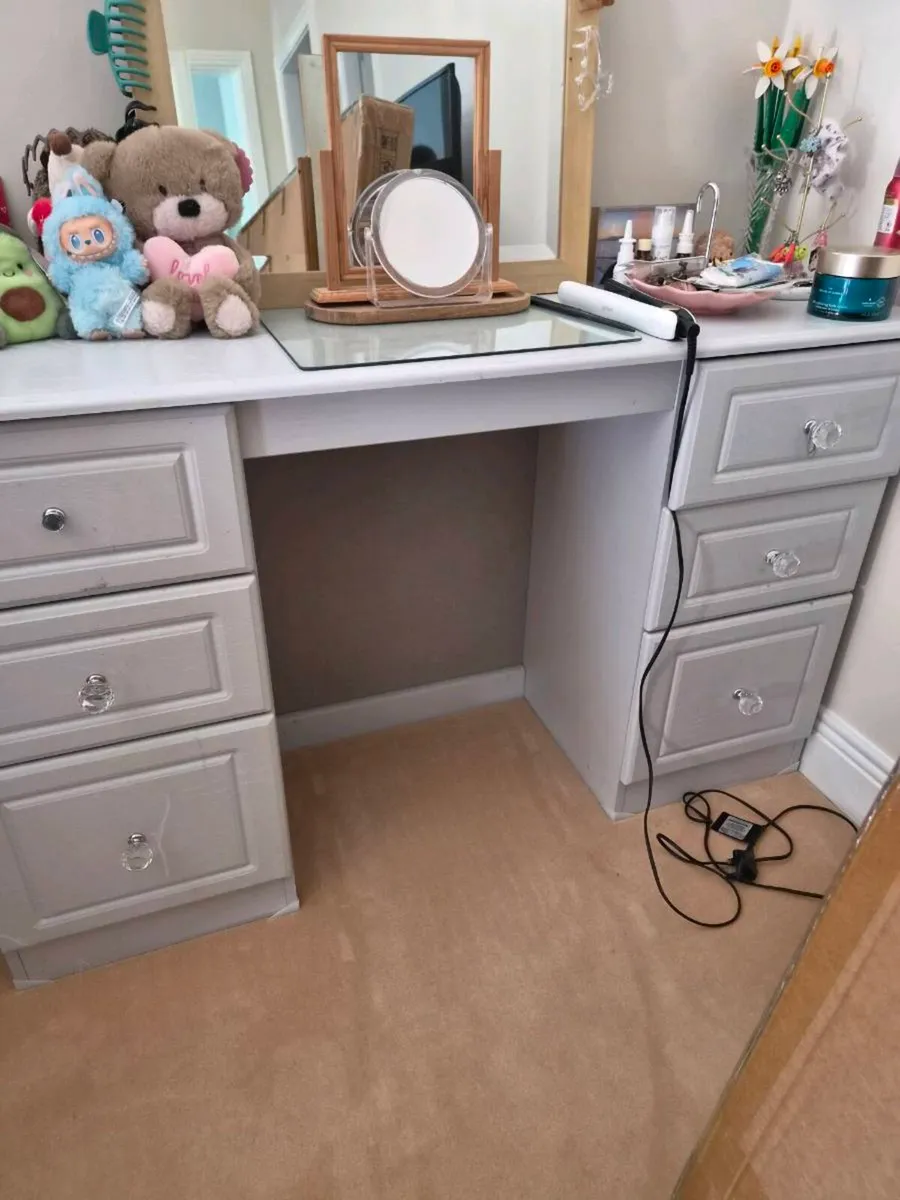 Grey Vanity with Drawers - Image 1