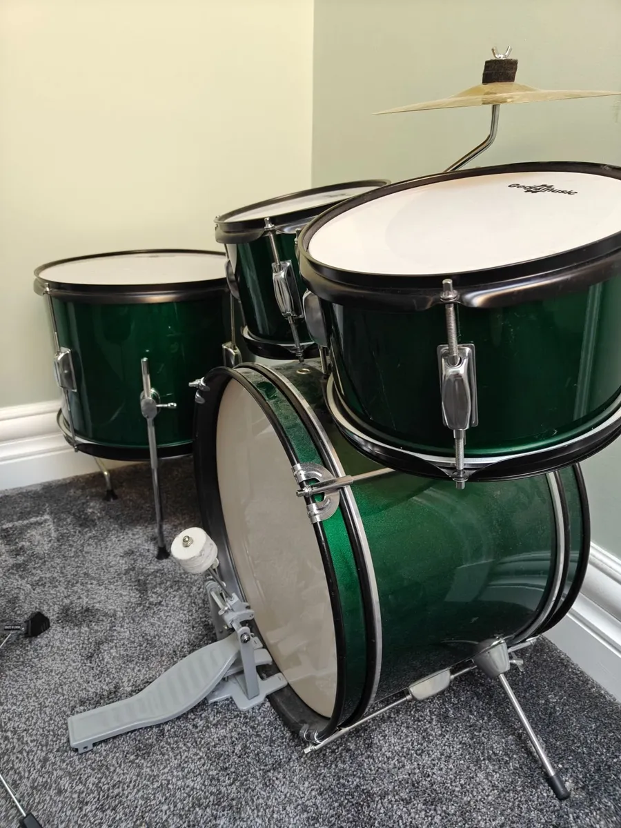 Junior Drum Kit by Gear4music, Green - Image 2