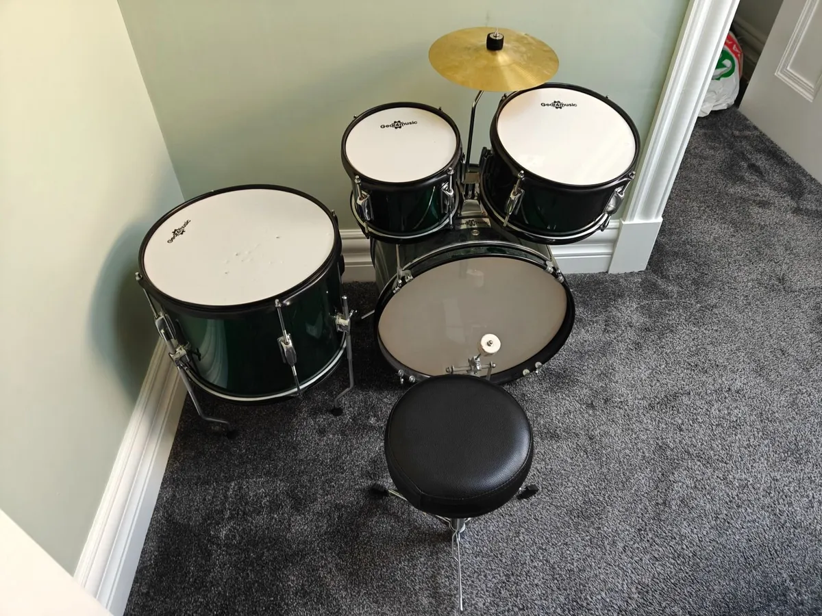 Junior Drum Kit by Gear4music, Green - Image 3