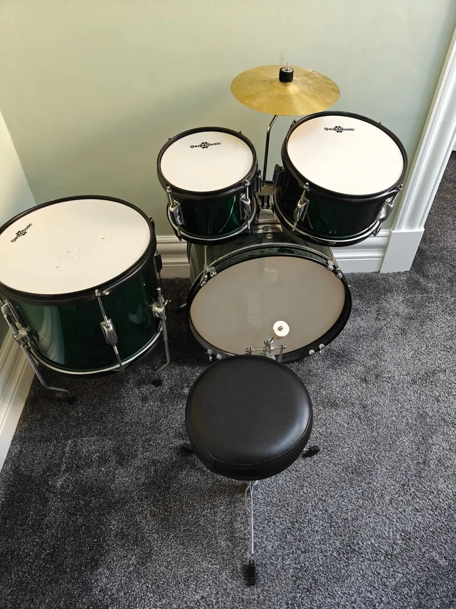 Junior Drum Kit by Gear4music, Green - Image 4