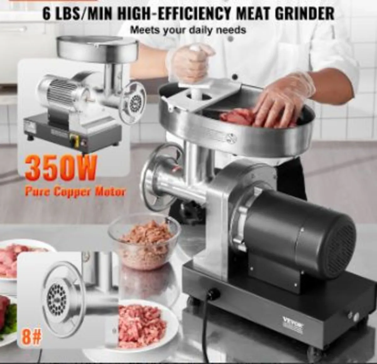 Meat Grinder, 6 Lbs/Min Capacity - Image 2