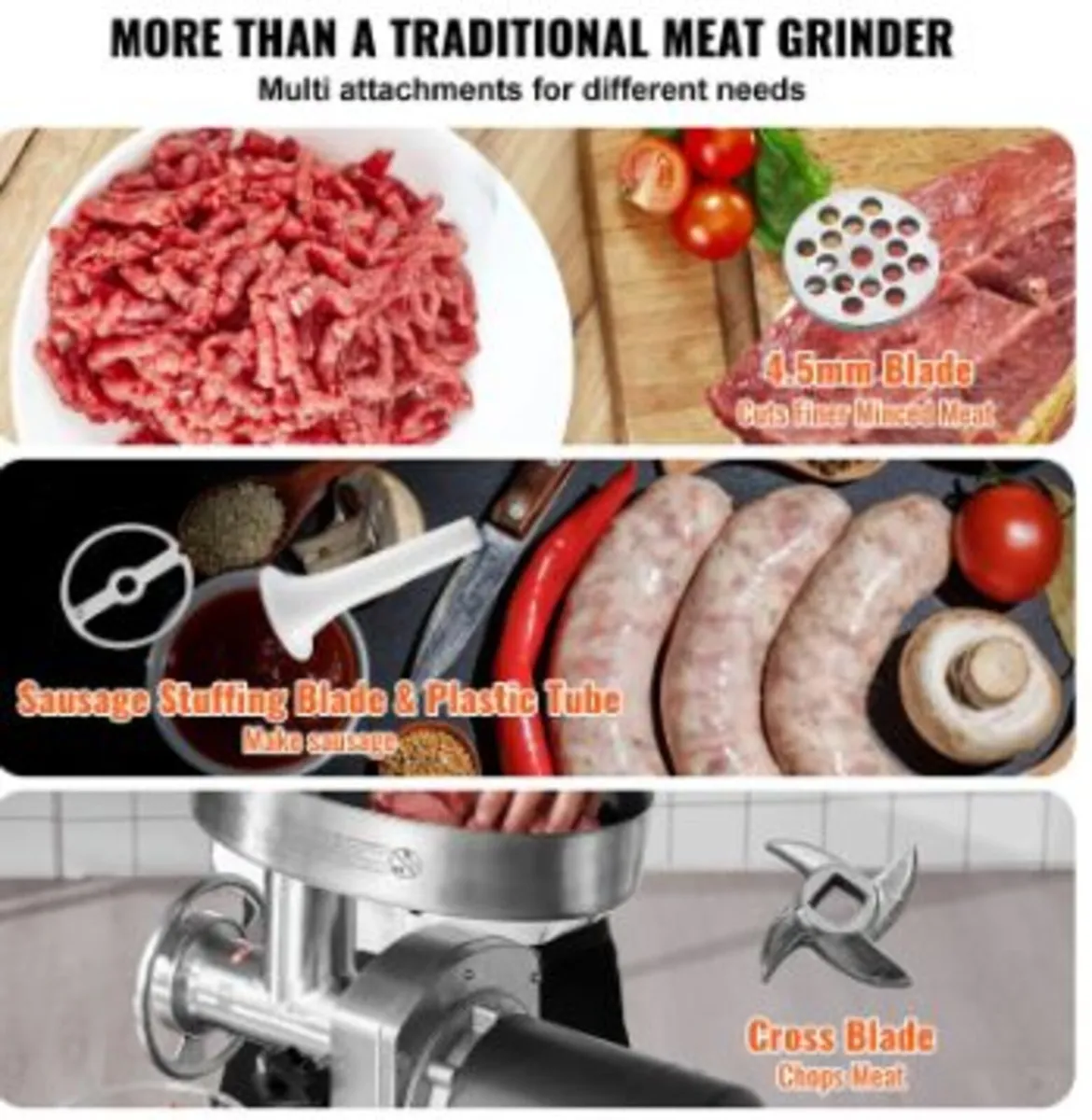 Meat Grinder, 6 Lbs/Min Capacity - Image 4