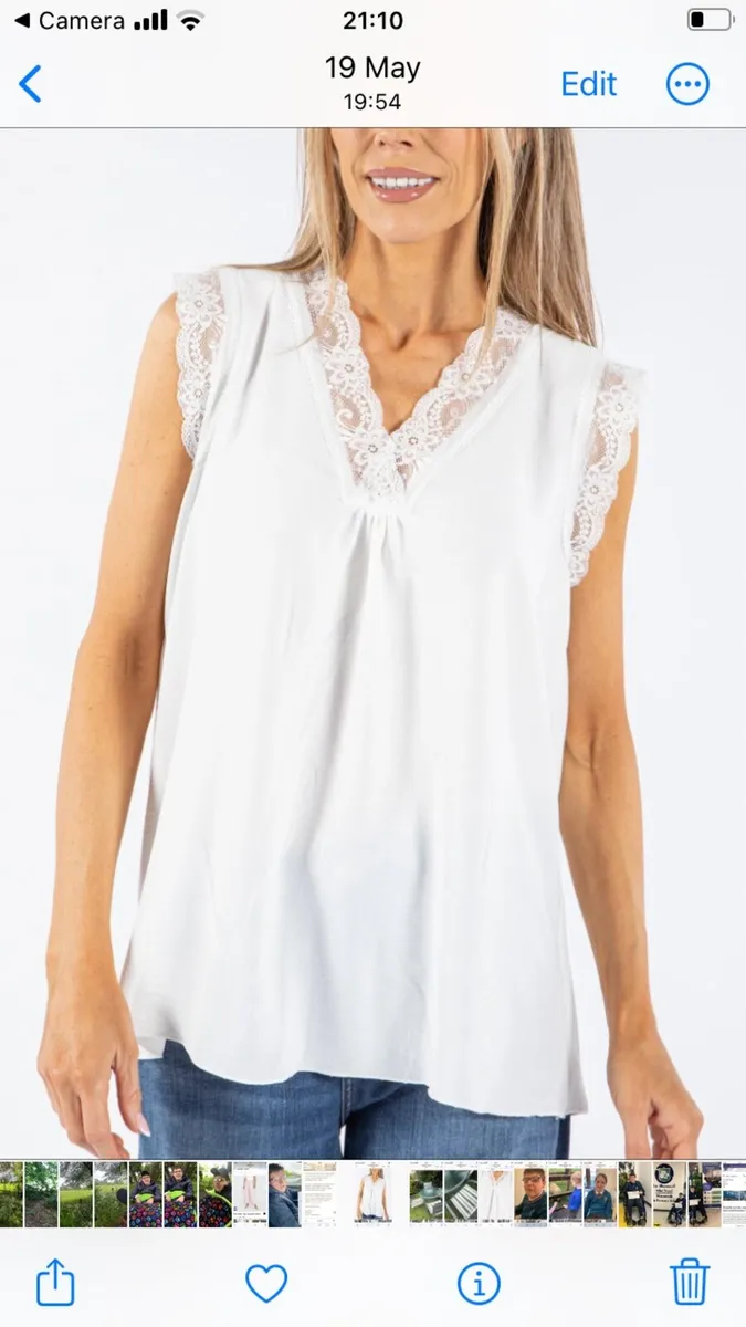 Ladies lace trimmed top - Image 2