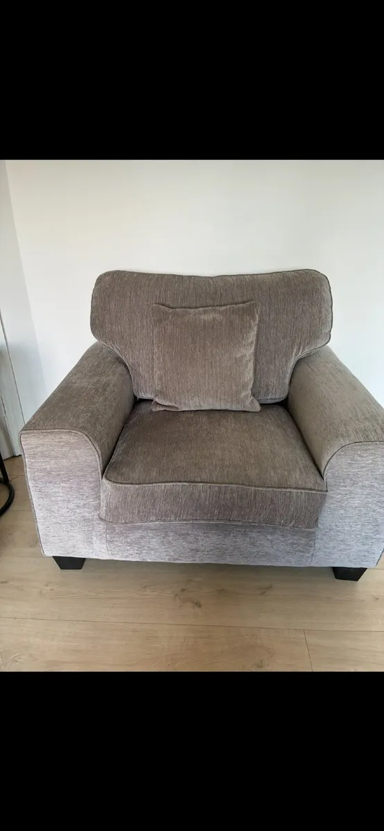 Grey fabric armchair - Image 1