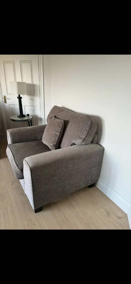 Grey fabric armchair - Image 2
