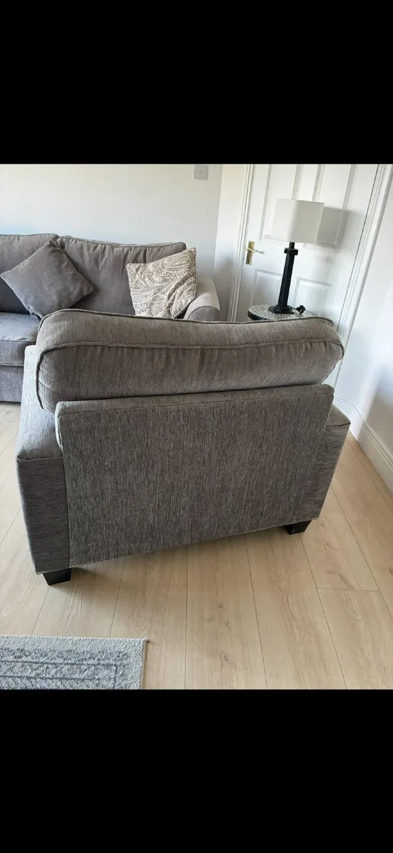 Grey fabric armchair - Image 3