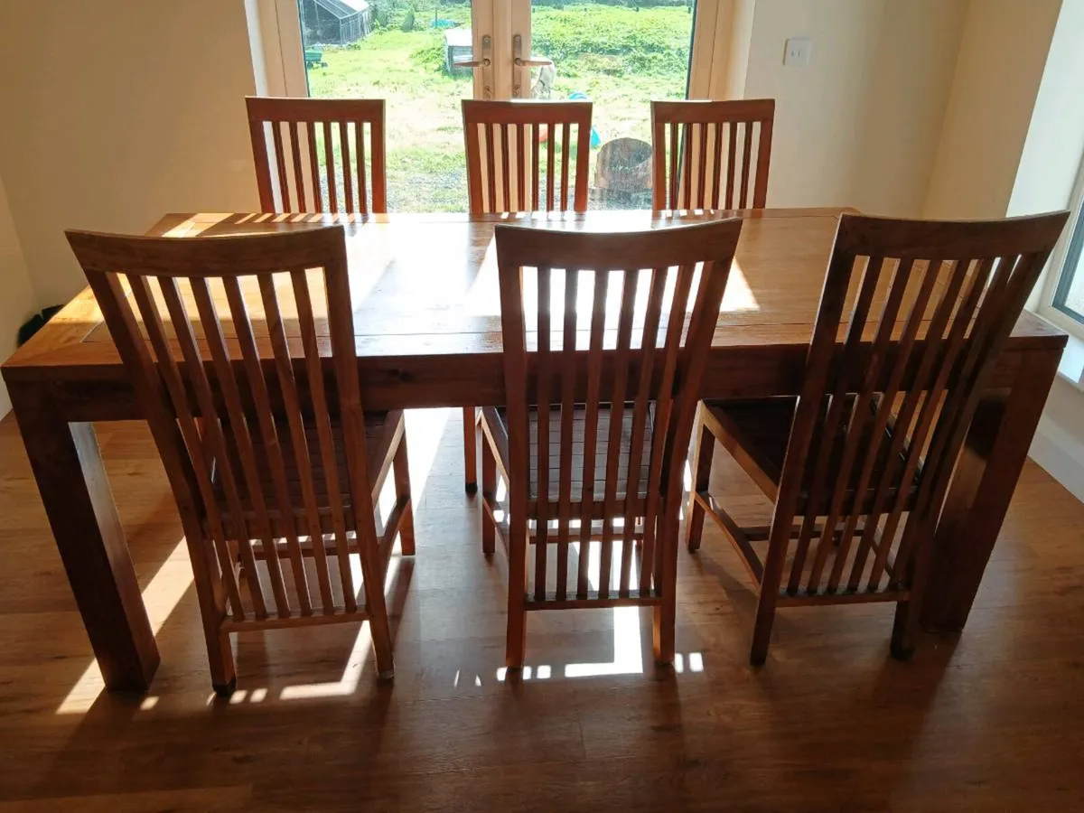 Large dining table and chairs - Image 2
