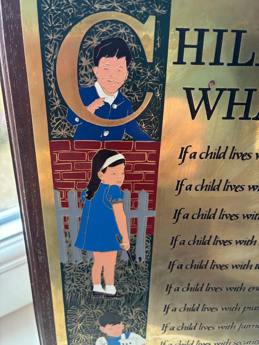 Children Learn What They Live- Brass Frame - Image 2