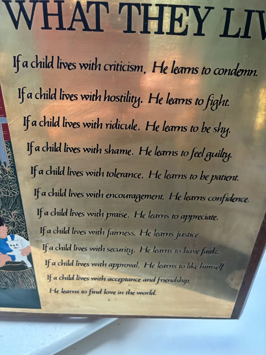 Children Learn What They Live- Brass Frame - Image 3
