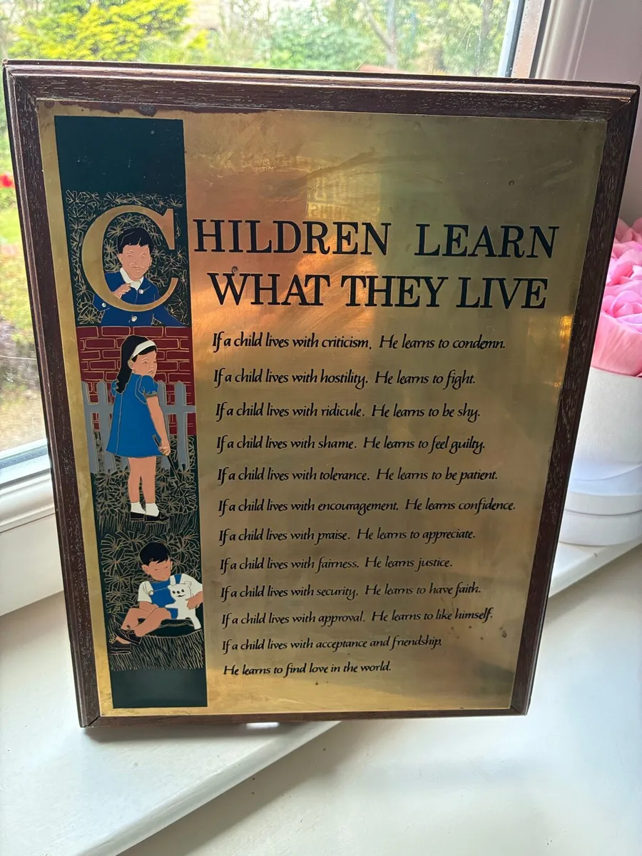 Children Learn What They Live- Brass Frame - Image 1