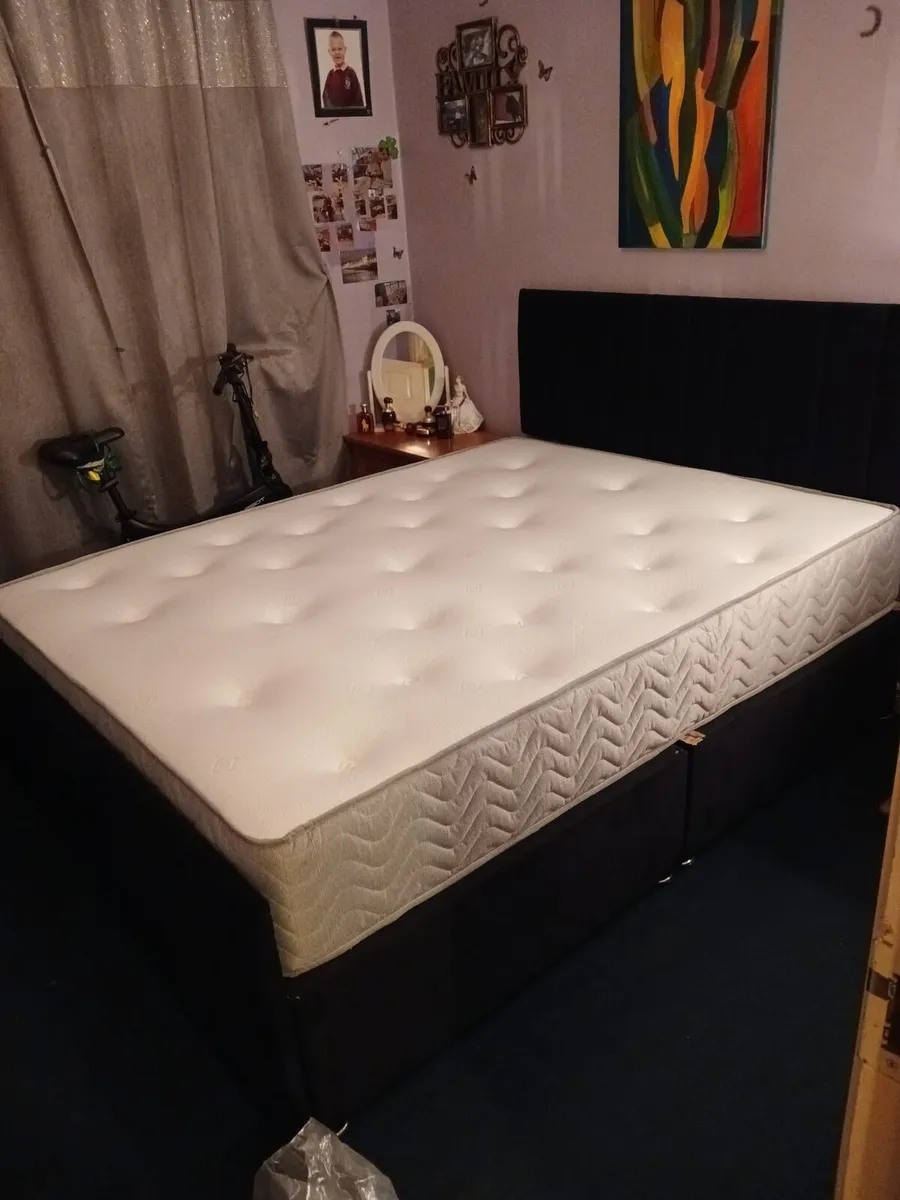 King size divan bed with mattress included - Image 1