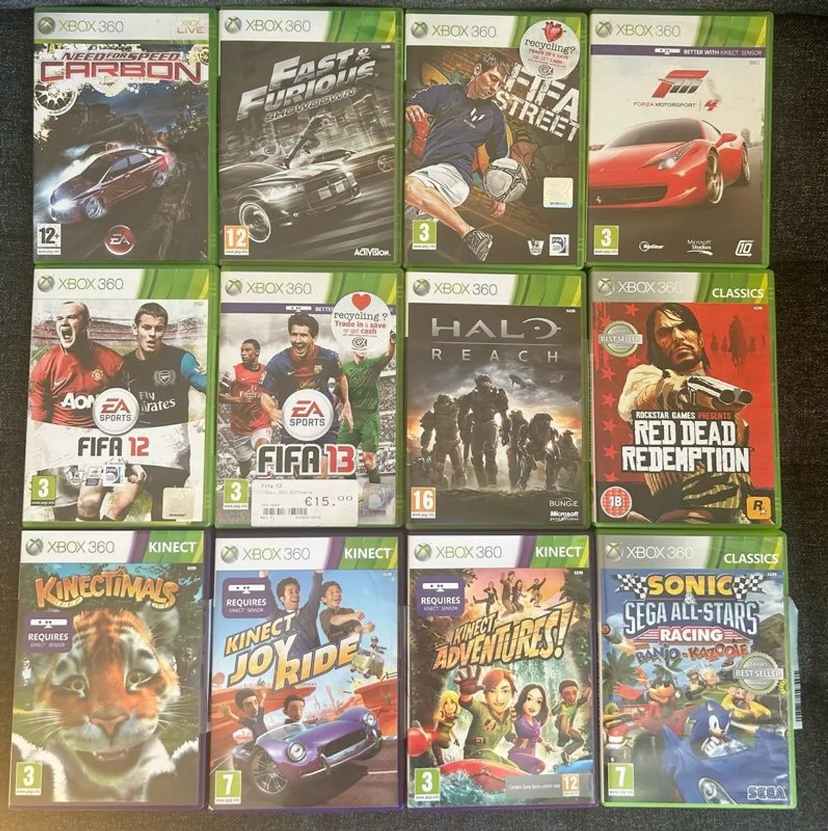 Xbox 360 S 250GB + 2 Controllers + Kinect + 12 Games - Image 2