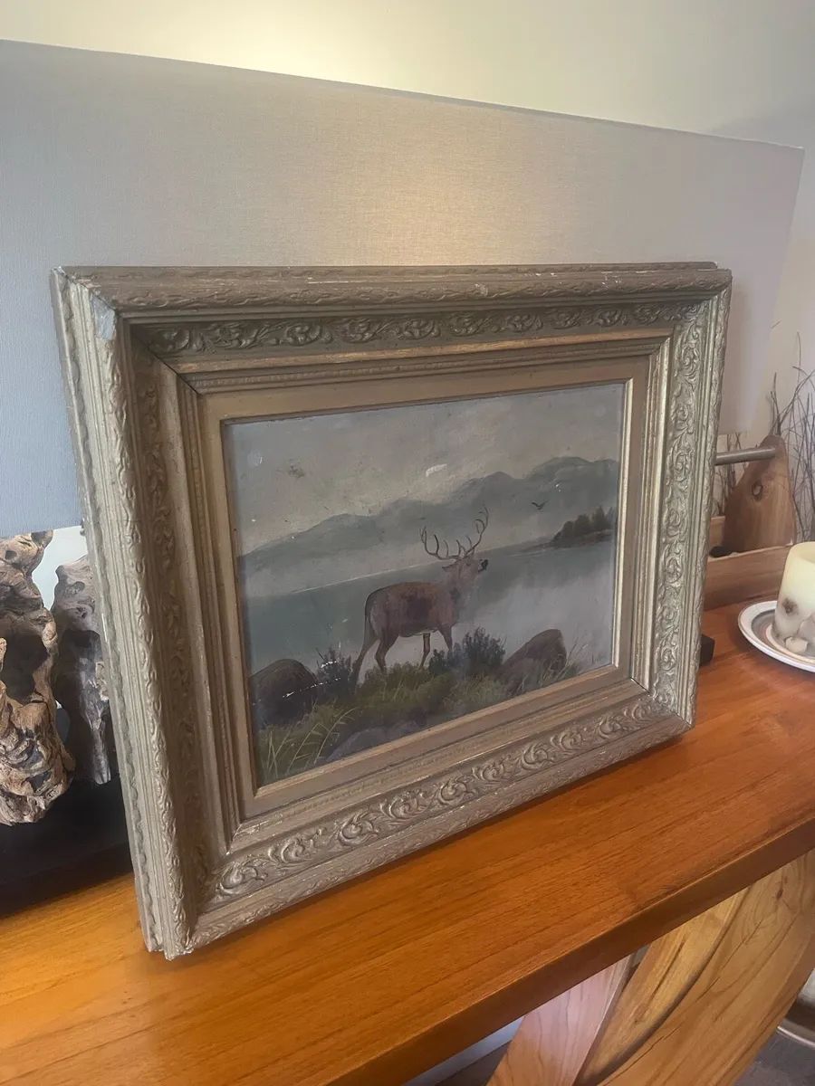 Antique Highland Oil on Canvas - Image 2