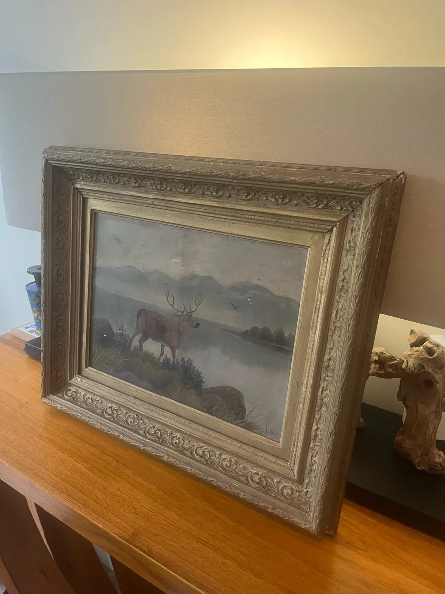 Antique Highland Oil on Canvas - Image 3