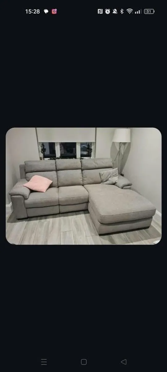 Electric L-Shaped Reclining Corner Sofa. Excellent Condition - Image 1