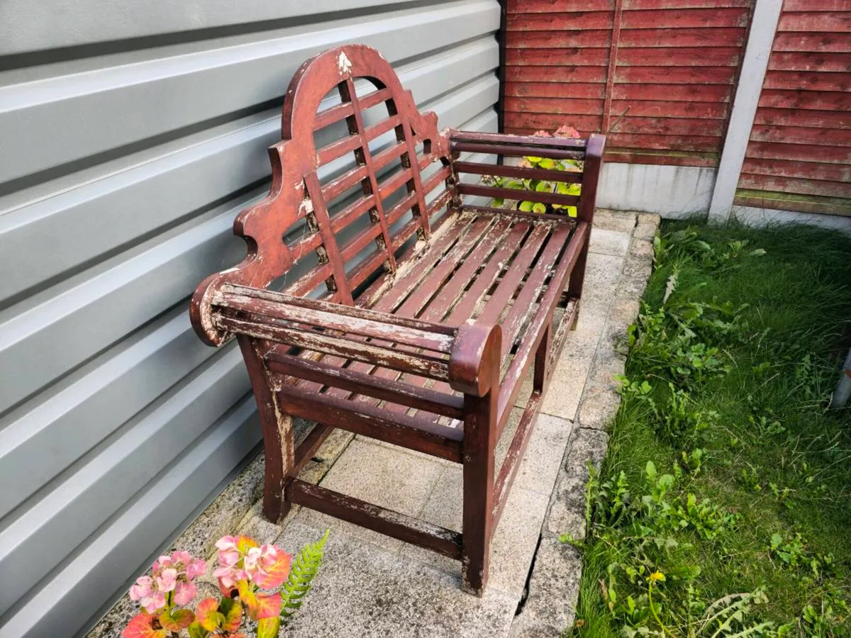 Teak garden bench - Image 2