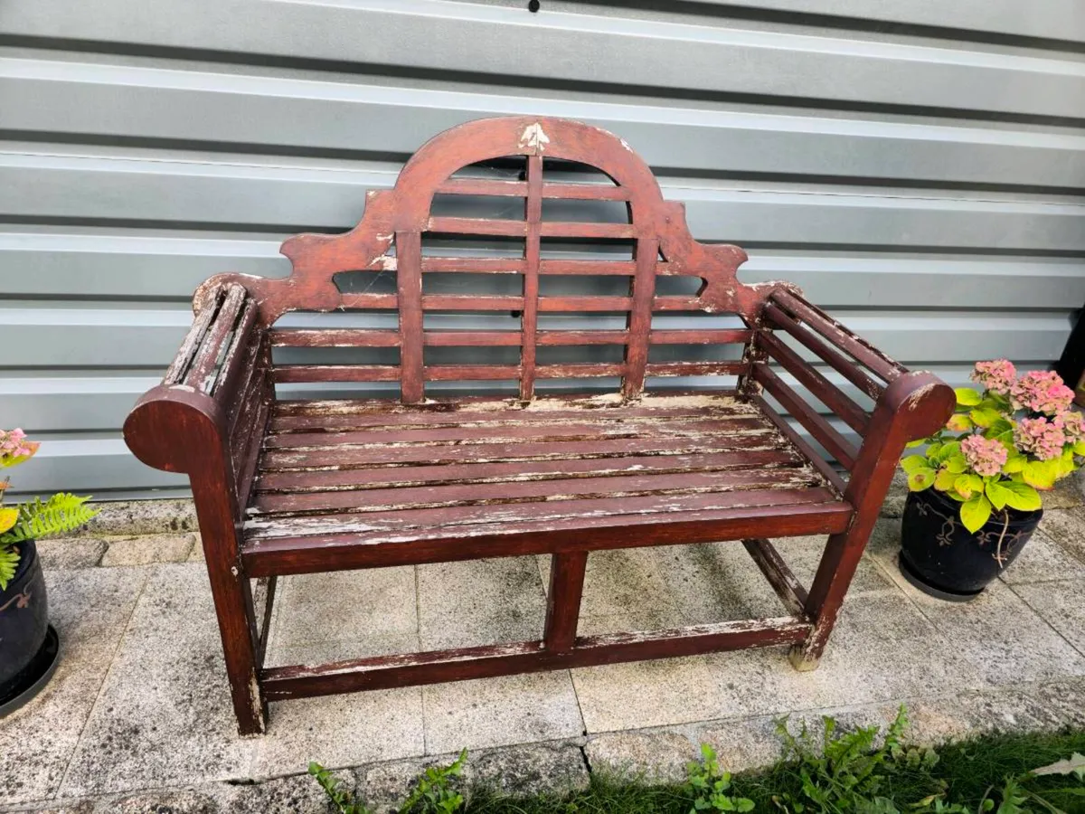 Teak garden bench - Image 1