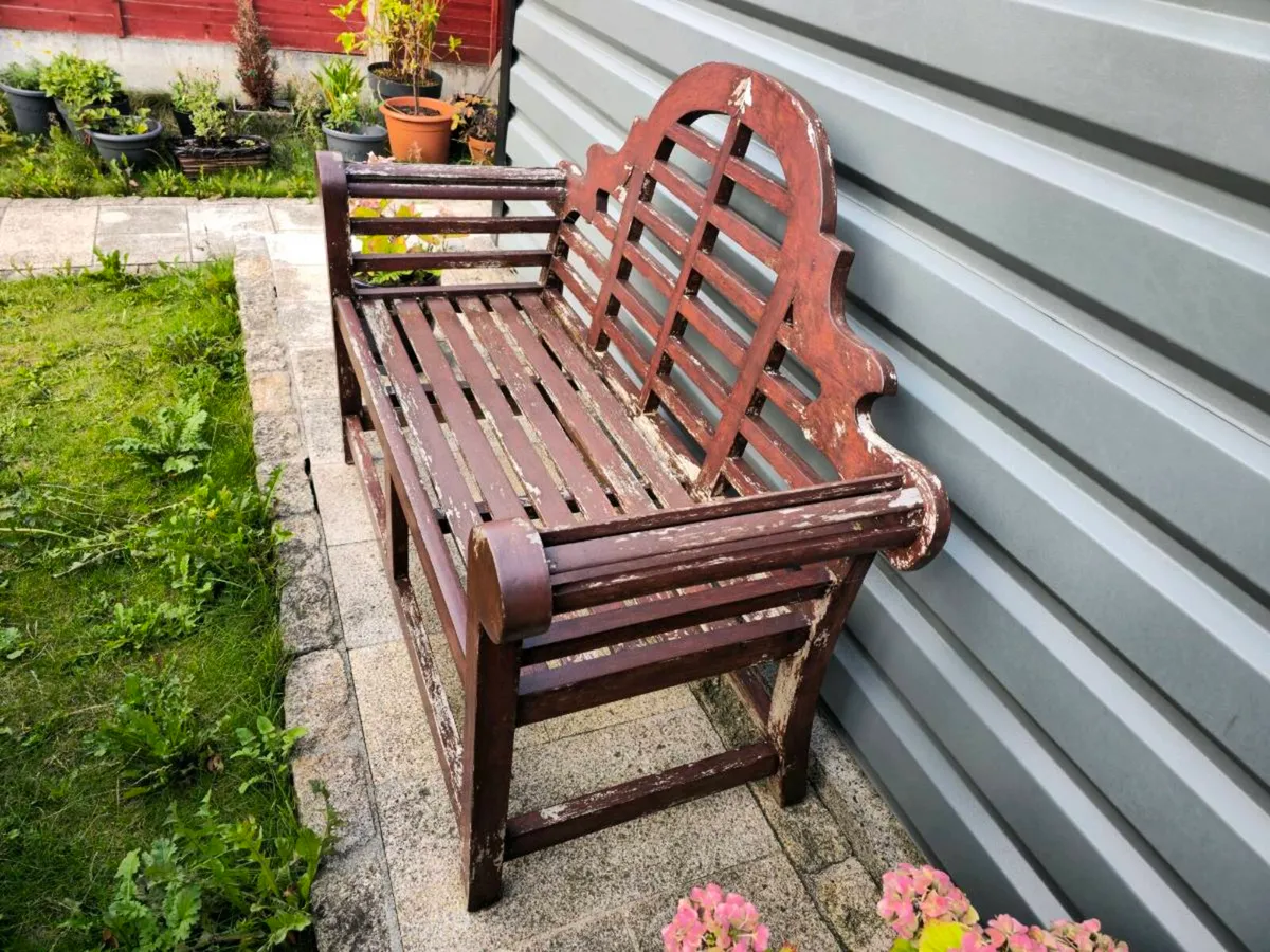 Teak garden bench - Image 3