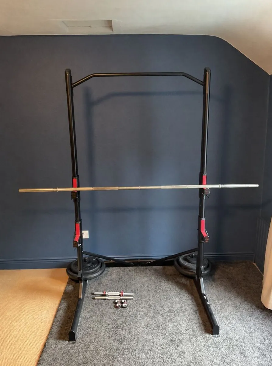 Squat rack with weights - Image 1