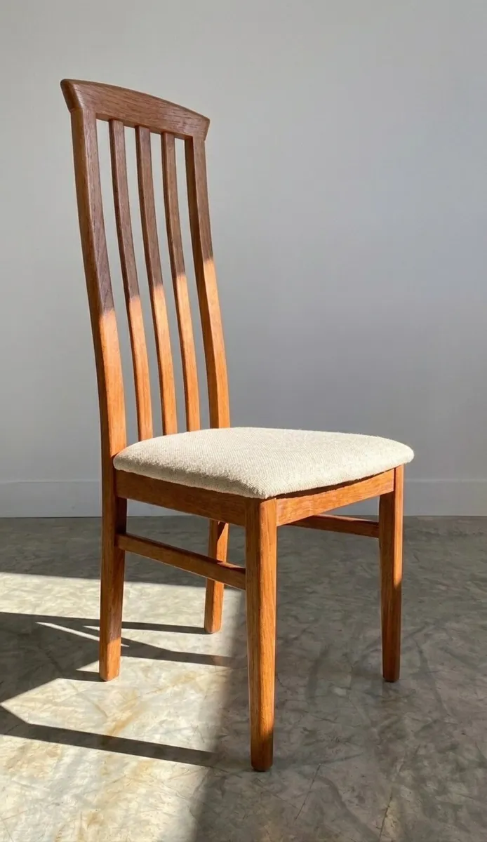 4 Mid Century Teak Dining Chairs - Image 4