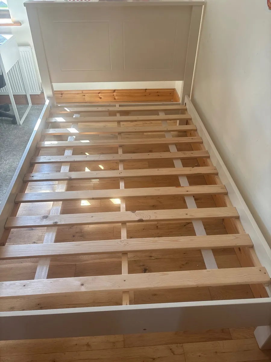 Bed Frame 4ft Wooden White - Image 3
