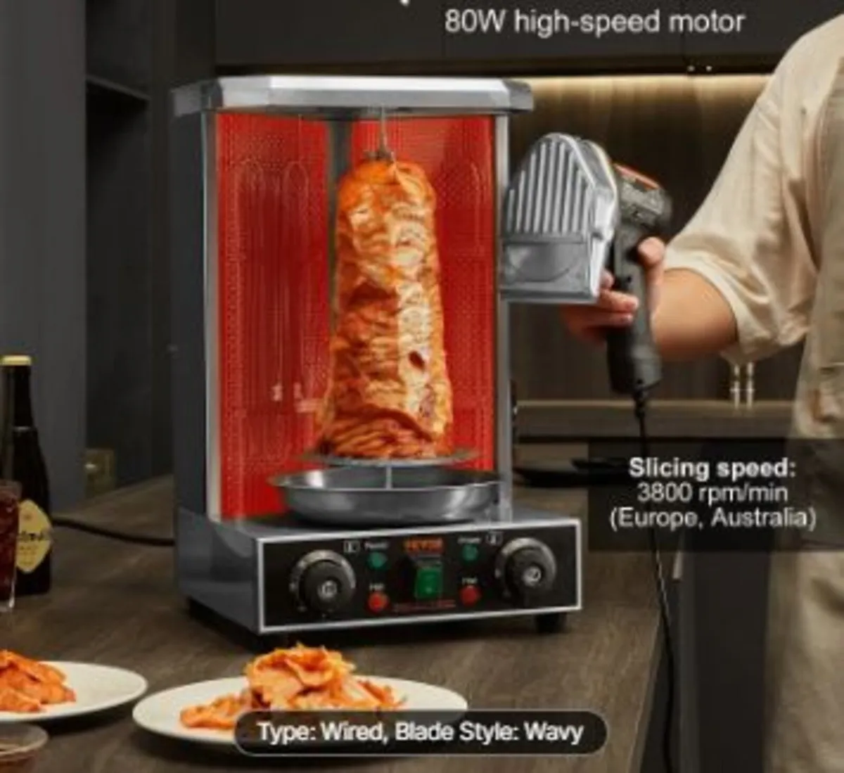 R Electric Shawarma Knife, 80W - Image 2
