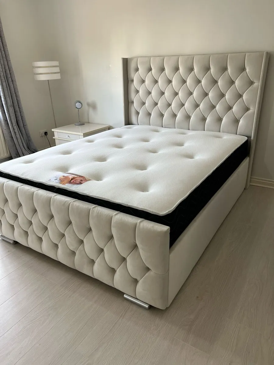 Double & King Size Bed Frame With Mattress Opt - Image 1