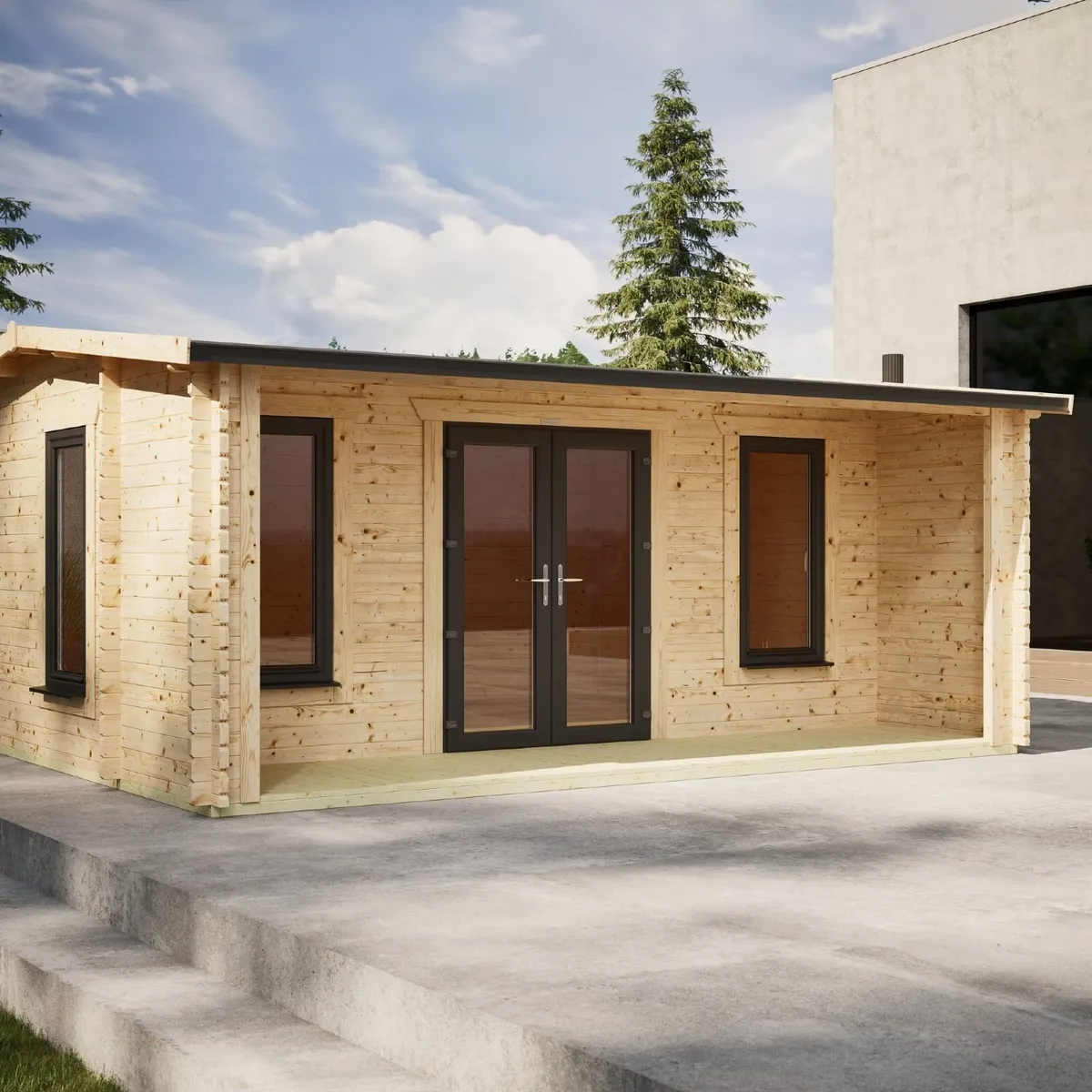 🏡 20x18 SNUG LOG CABIN WITH INTEGRATED CANOPY - Image 1