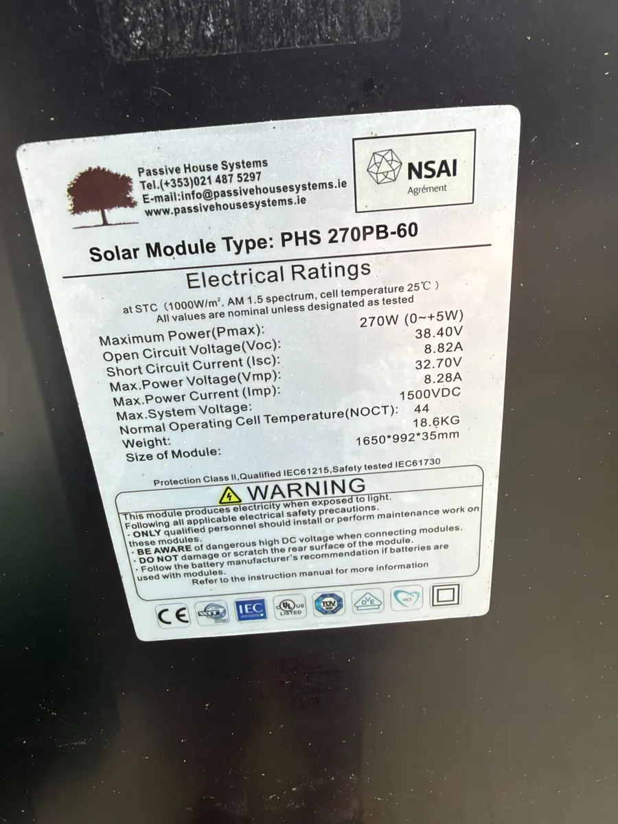 5 x 270W Solar Panels - Image 2