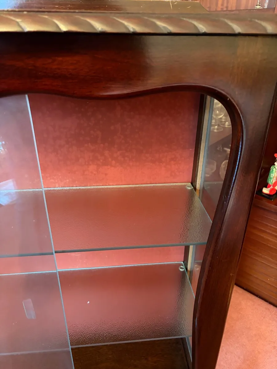 Vintage Glass Display Cabinet – Mahogany Finish - Image 2