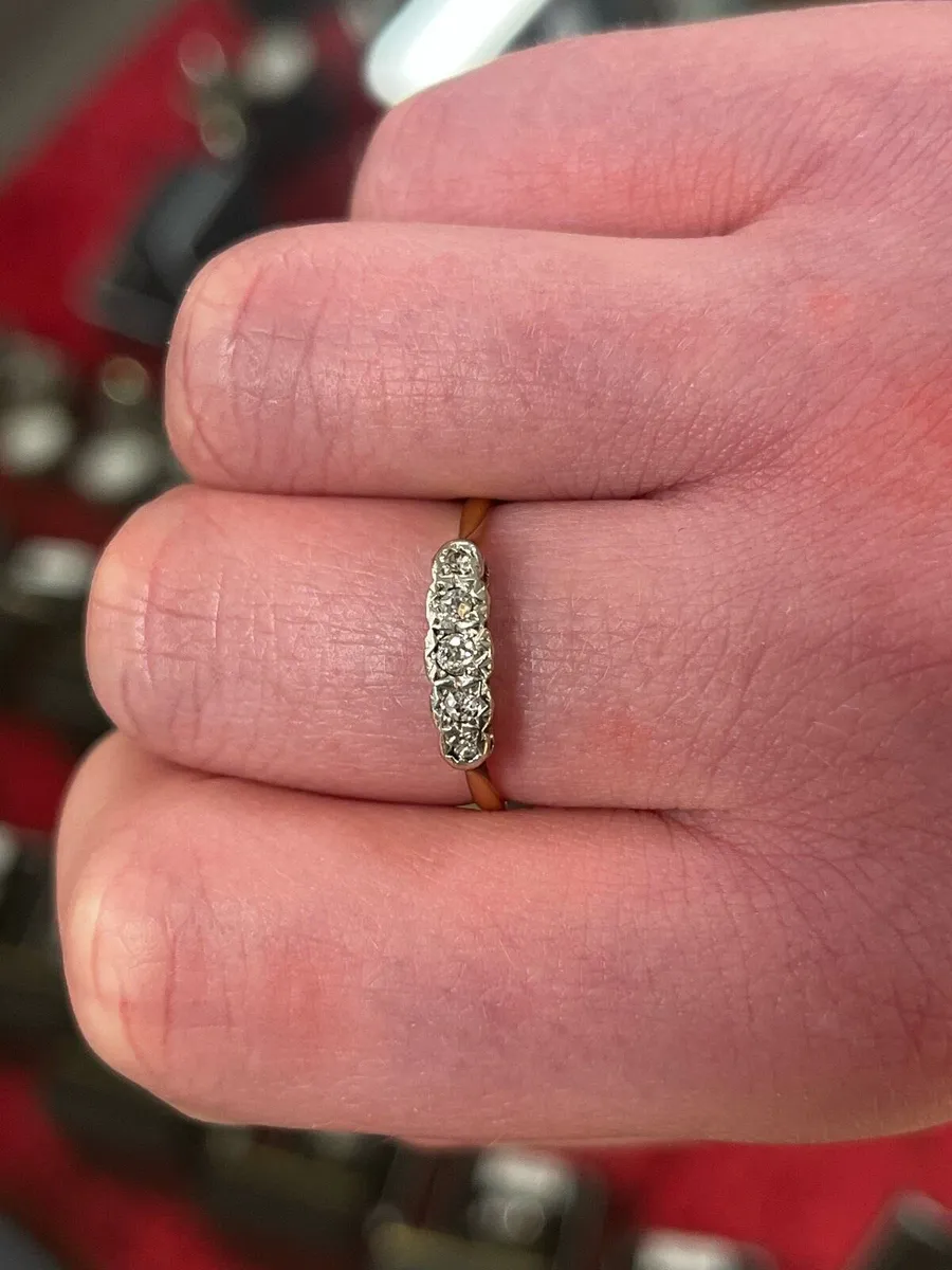 18k gold vintage diamond ring - Image 1