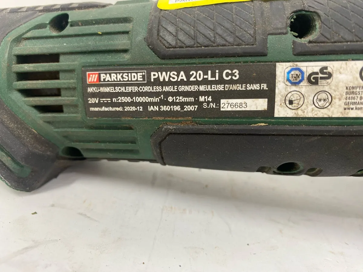 Parkside PWSA 20-Li C3 20V Cordless Angle Grinder - Image 3