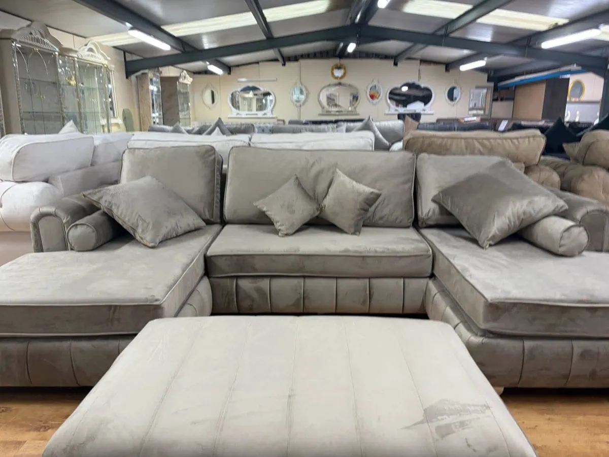Lilly Chelsea U-Shape Sofa With Matching Footstool - Image 1