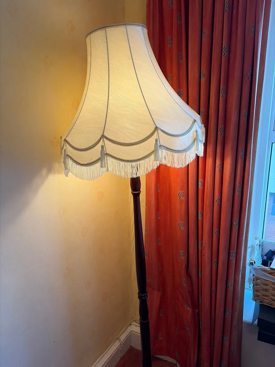 Vintage Wooden Standard Lamp - Image 1