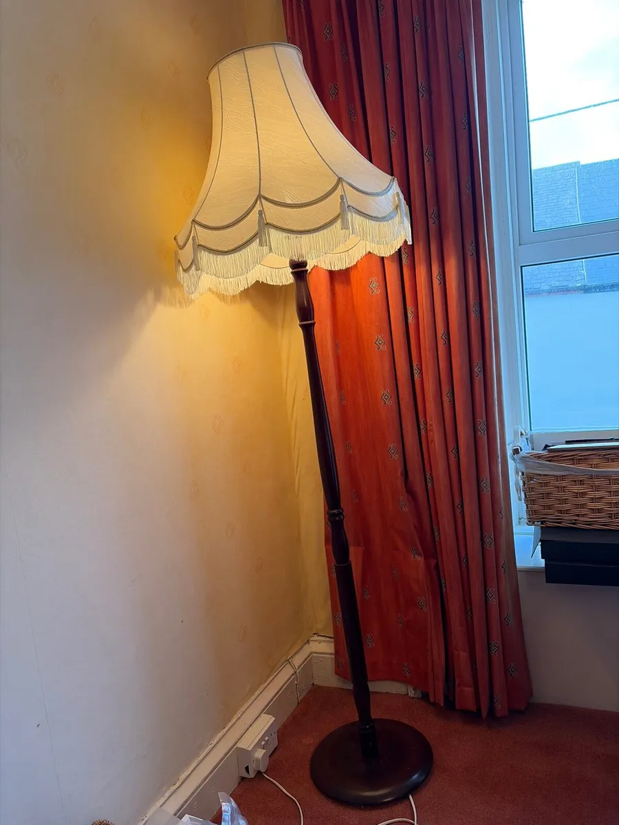 Vintage Wooden Standard Lamp - Image 2