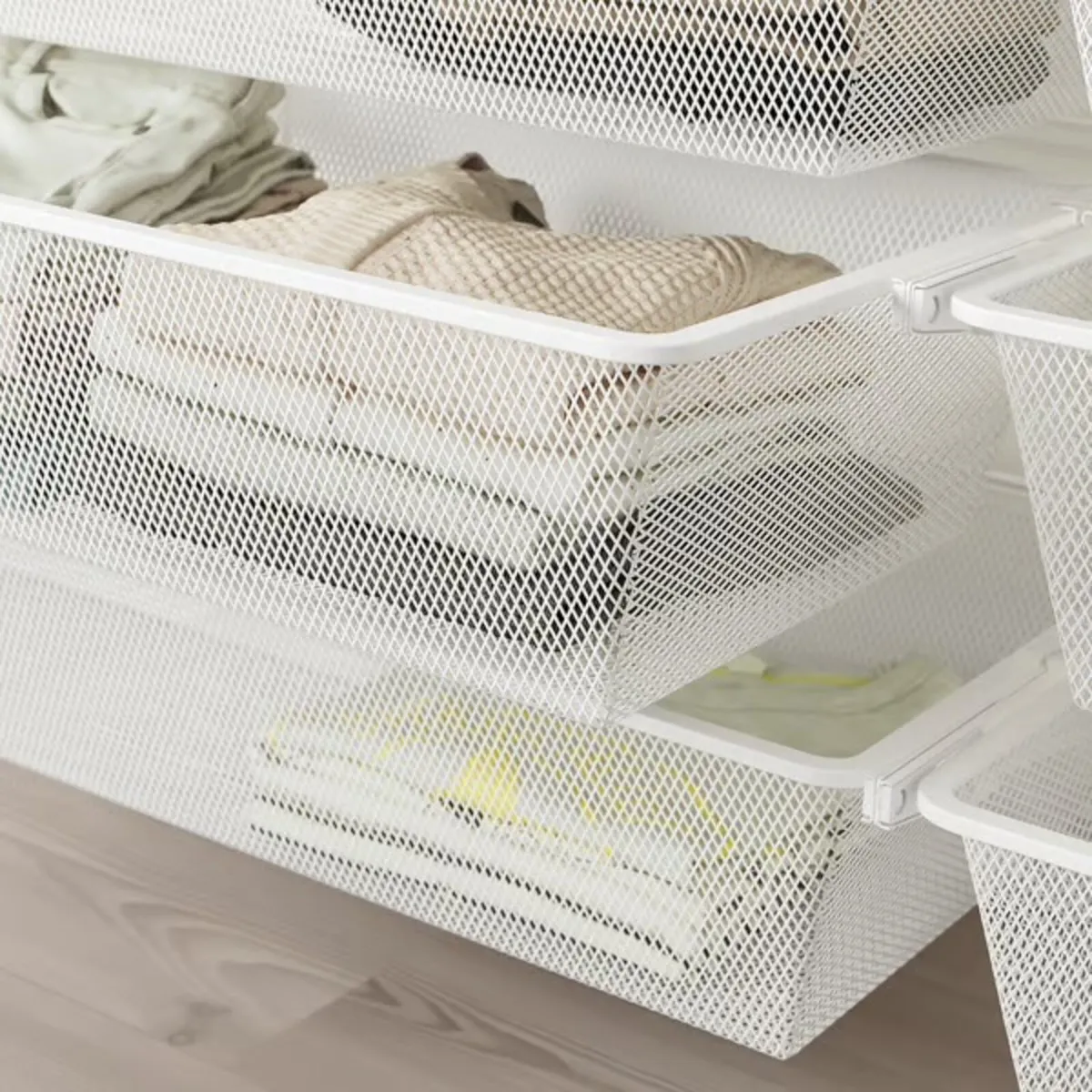 IKEA BOAXEL Mesh basket, white, 60x40x15 cm - Image 2