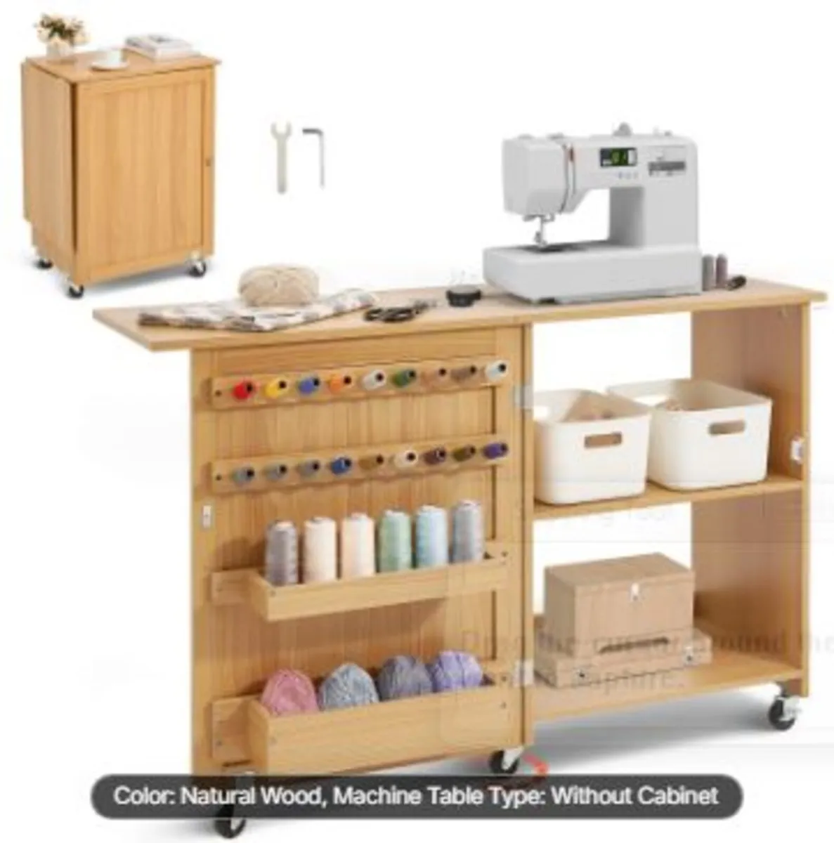 Folding Sewing Table, - Image 1