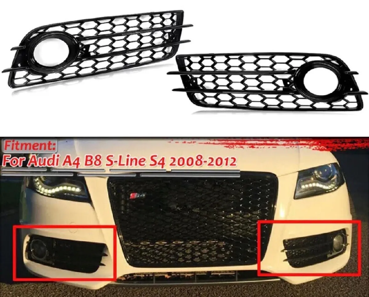 Fog Light Grille Covers For AUDI A4 B8 S-Line - Image 1