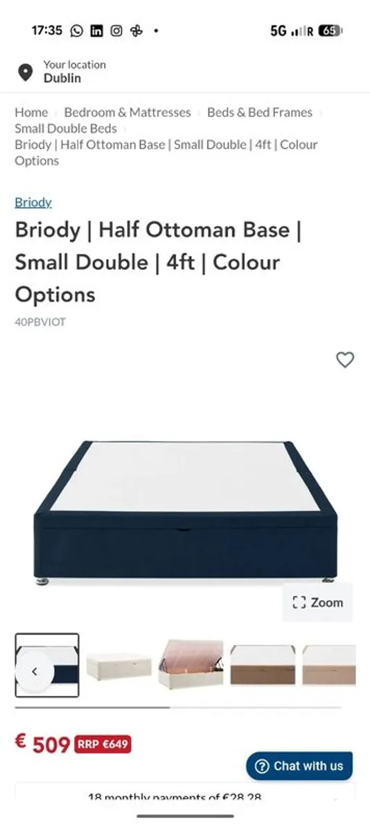Small Double Bed with Storage - Image 2