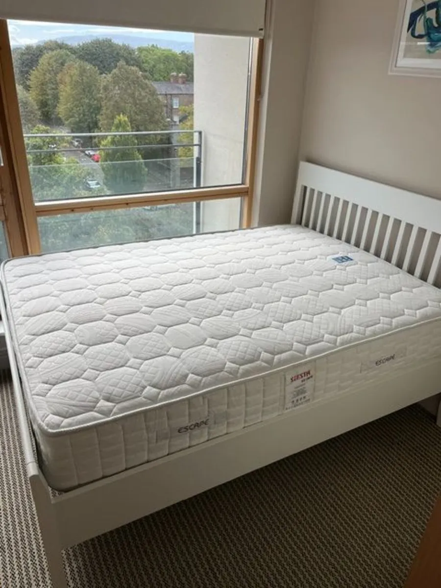IKEA wooden bed with mattress - Image 3