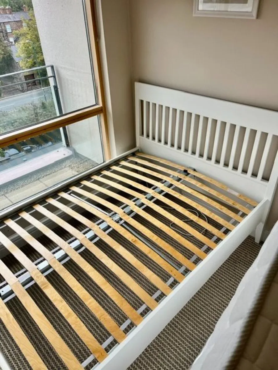 IKEA wooden bed with mattress - Image 4