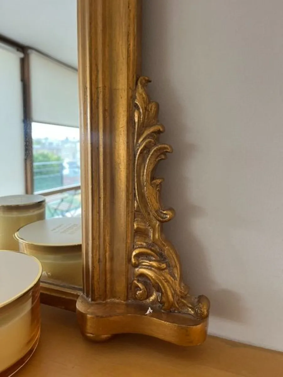 Gold mirror over mantle - Image 2