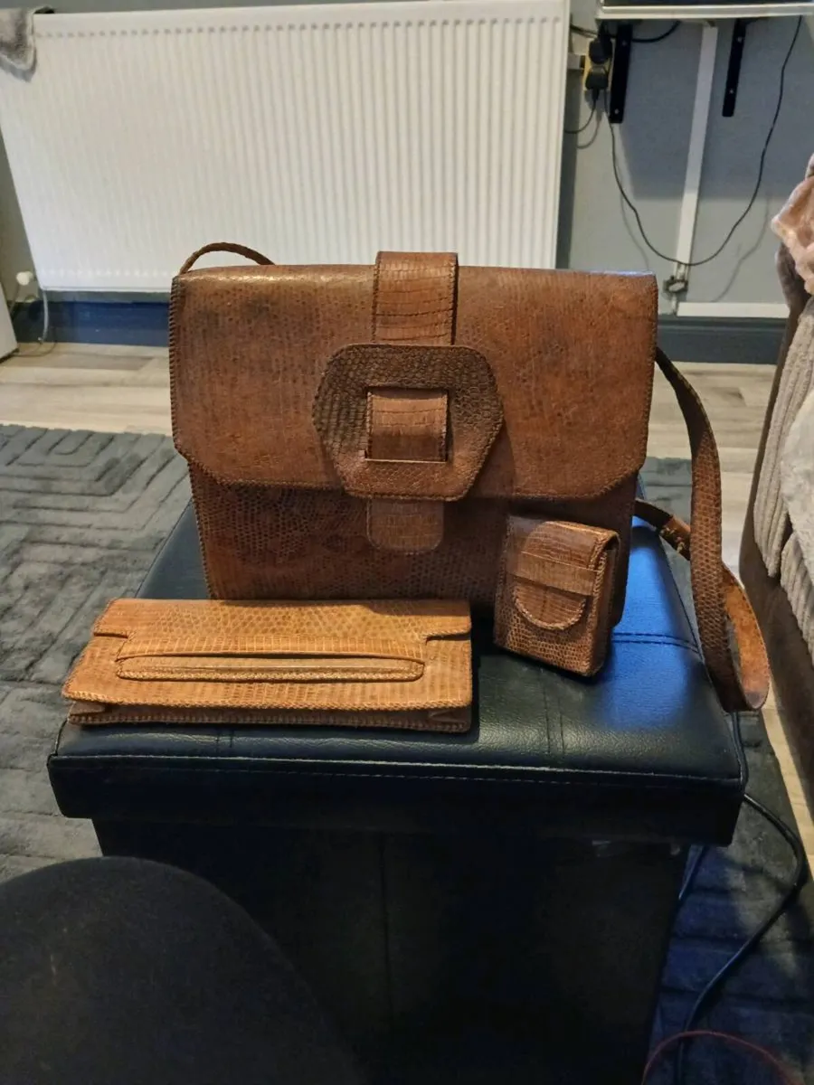 Lizard leather three piece bag wallwt and purse - Image 2