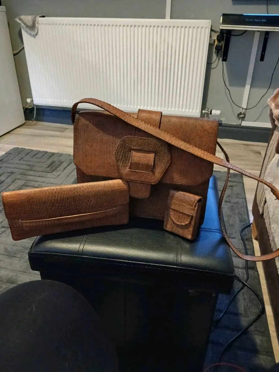 Lizard leather three piece bag wallwt and purse - Image 4