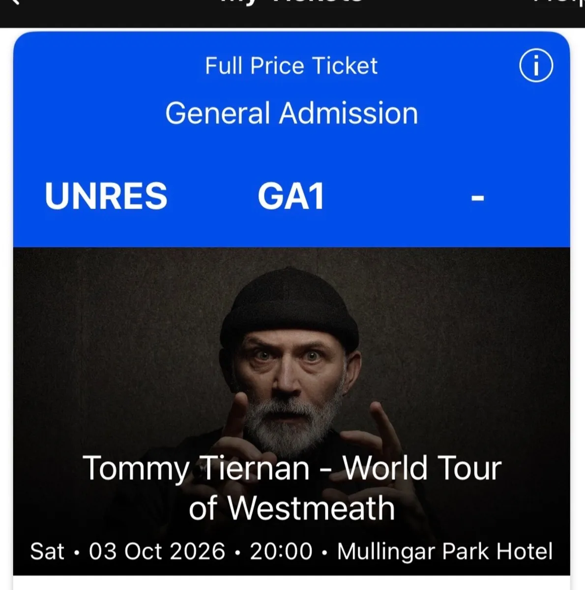 Tommy Tiernan Tickets Mullingar