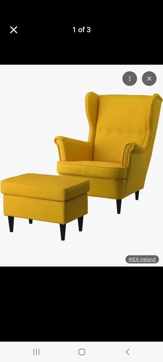 Wingback chair and footstool - Image 1