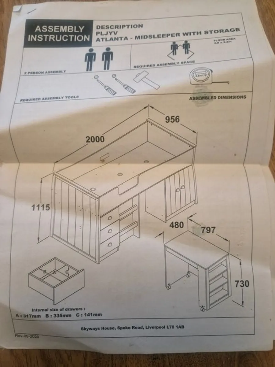 Midsleeper Bed With Storage - Image 2