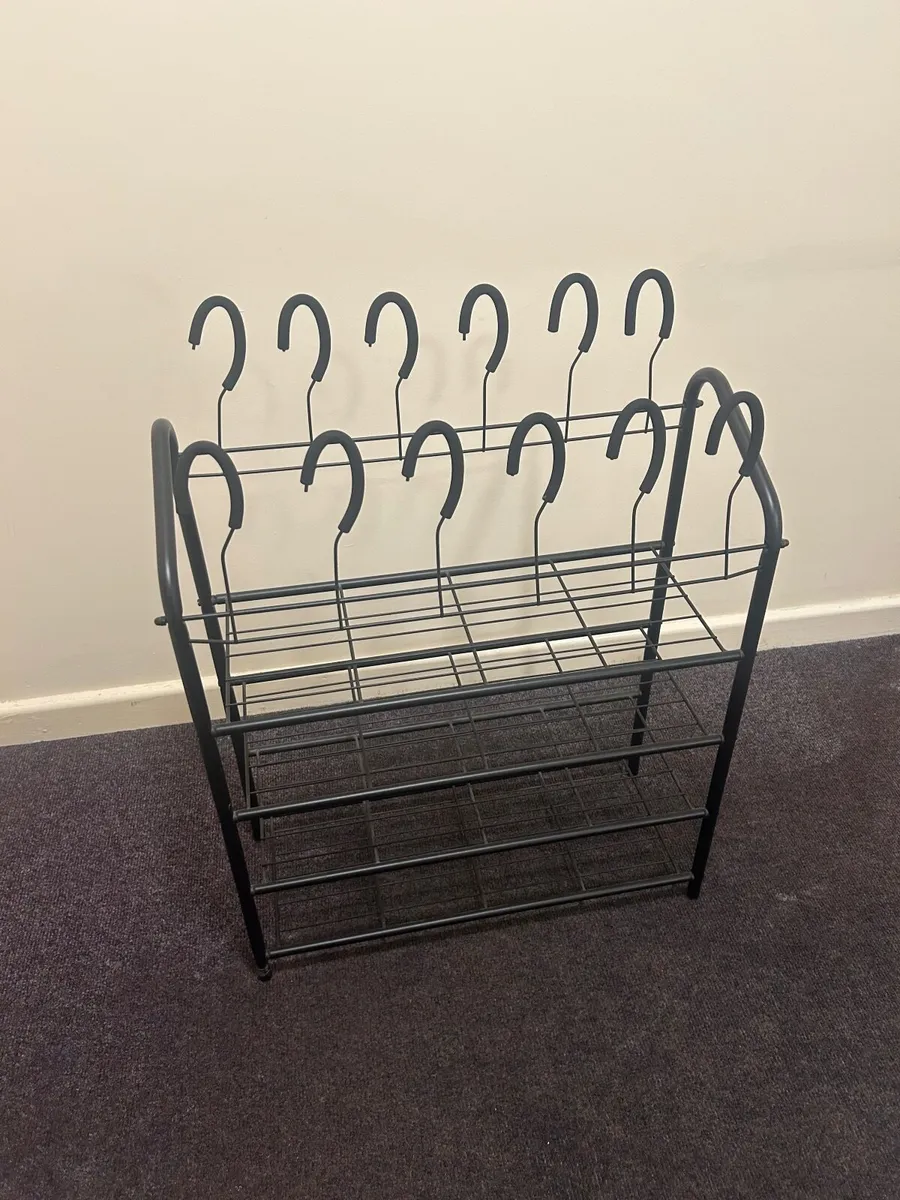 Black Shoe Rack 4 Shelves - Image 1