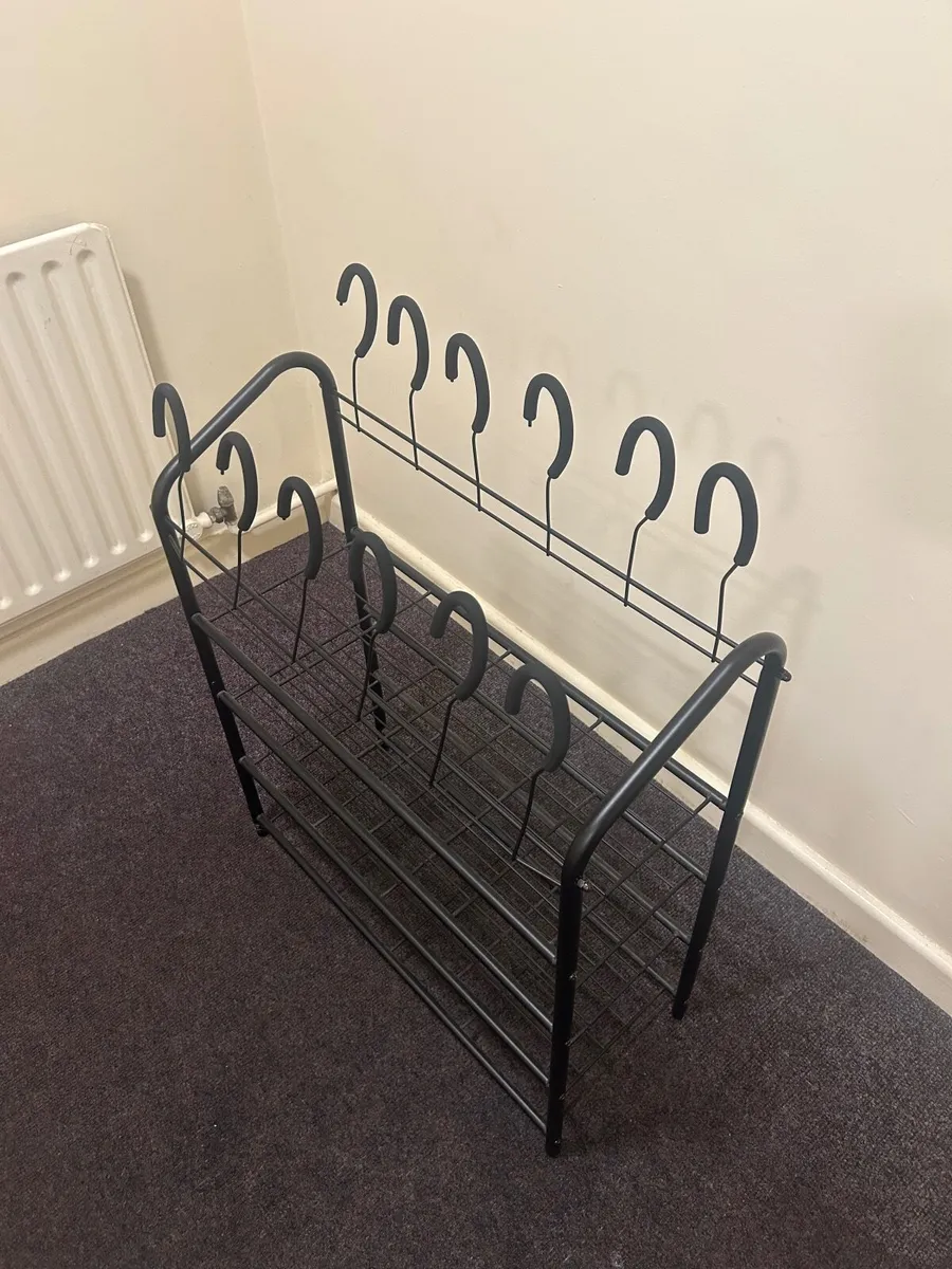 Black Shoe Rack 4 Shelves - Image 3