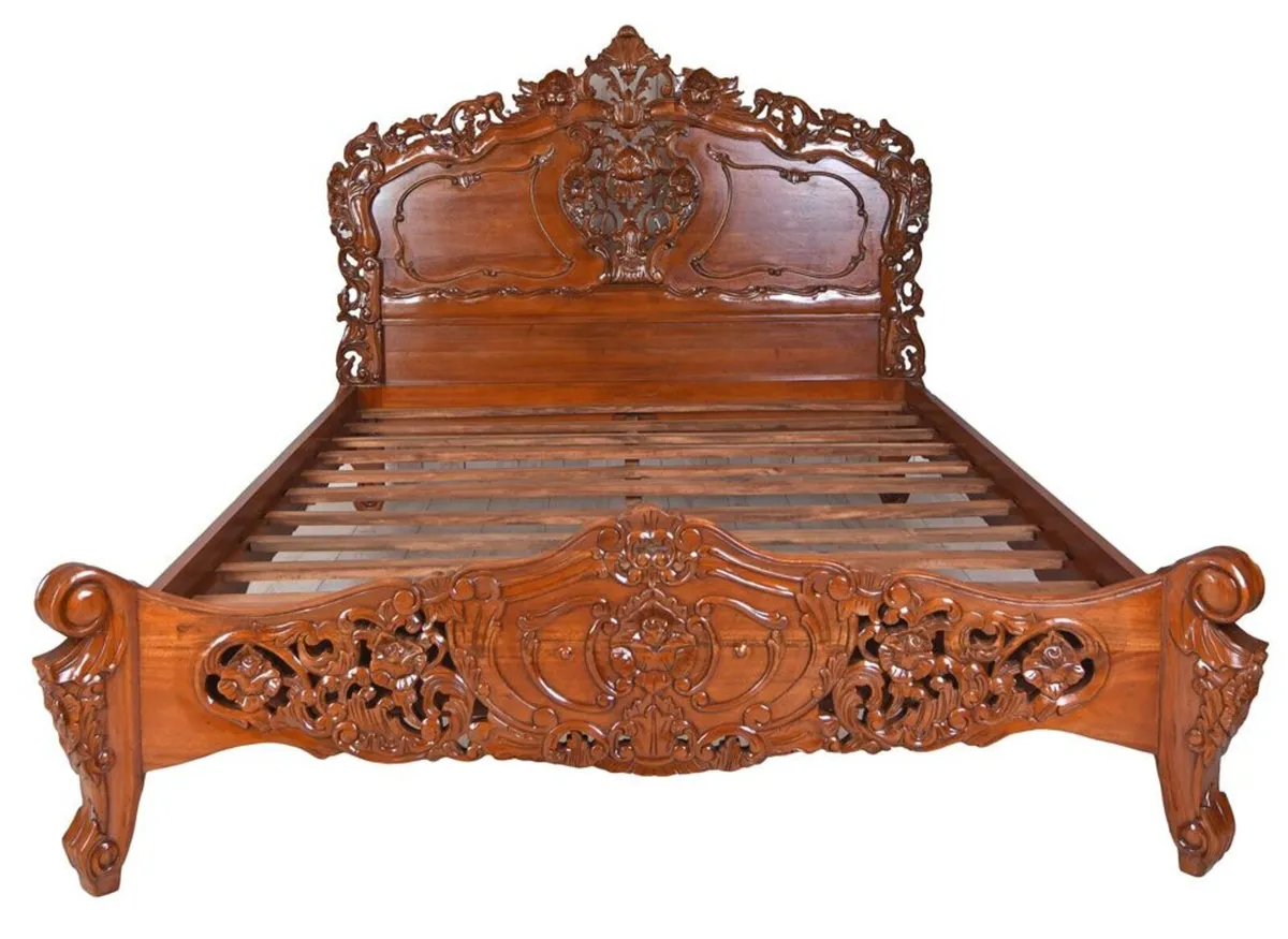 Historic French Style Solid Mahogany Bed 160 x 200 - Image 3